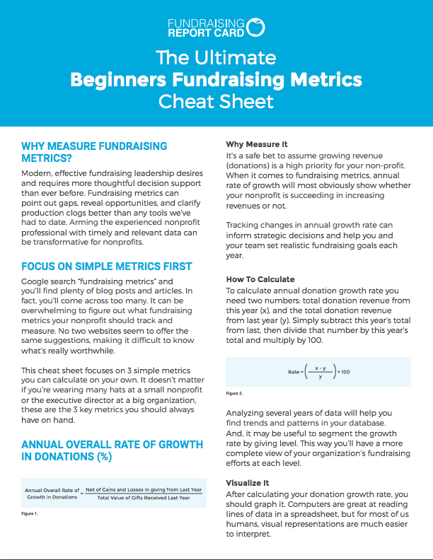 The Ultimate Beginners Fundraising Metrics Cheat Sheet