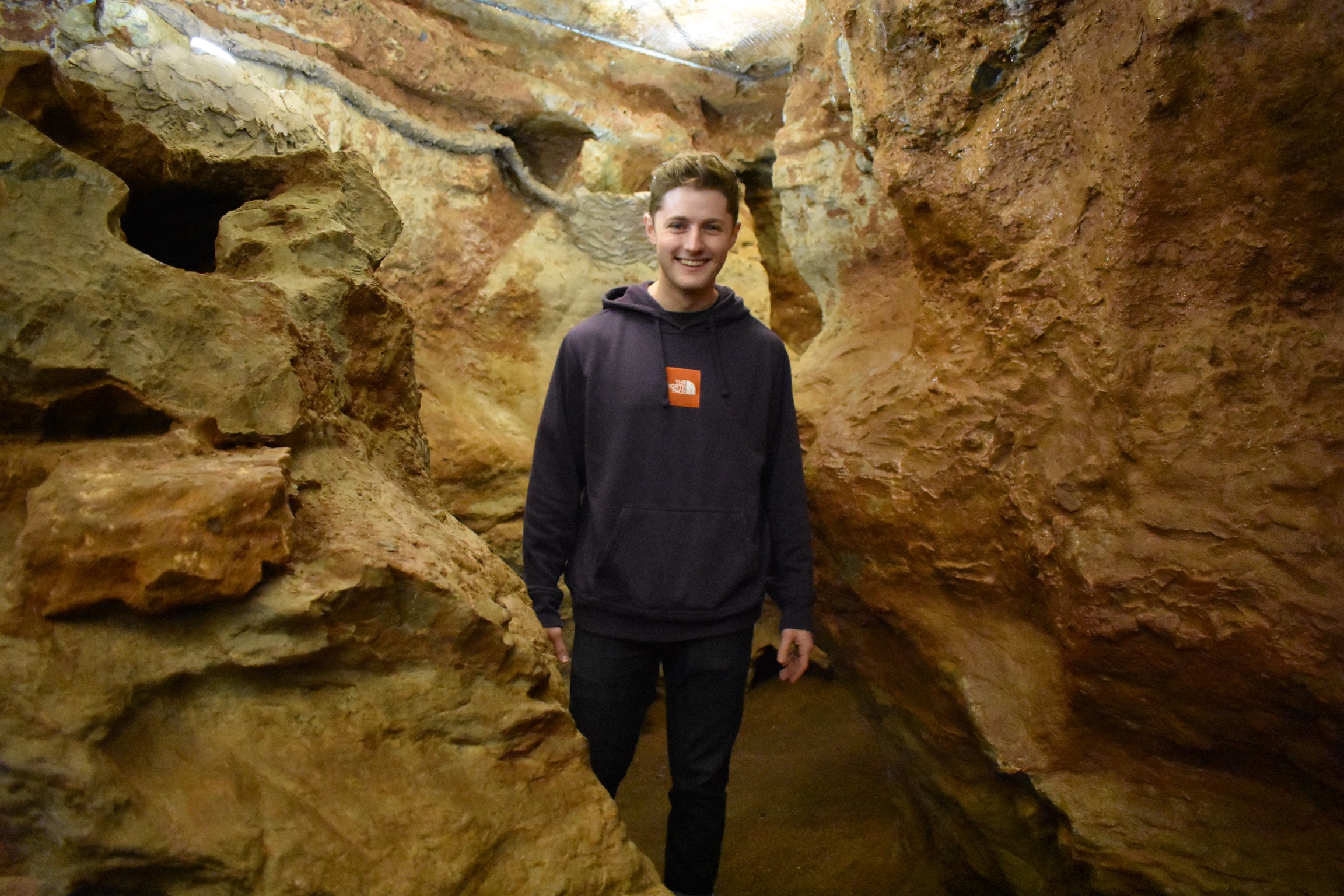 Zach Shefska in a cavern